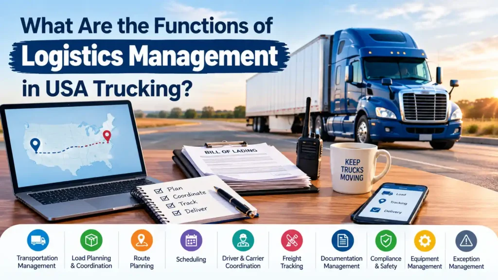 Functions of logistics management in USA trucking
